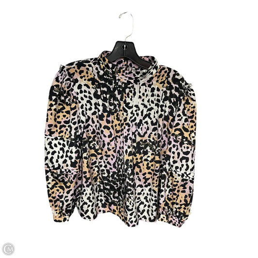 Top Long Sleeve By Veronica Beard In Animal Print, Size: 10