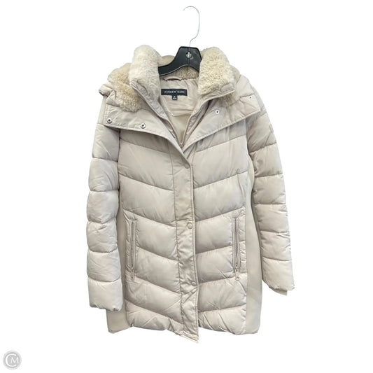 Jacket Puffer & Quilted By Andrew Marc In Tan, Size: S