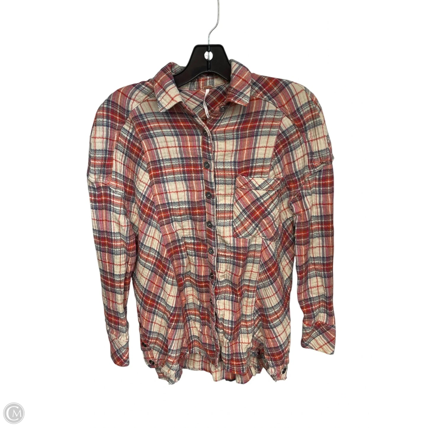 Top Long Sleeve By Free People In Orange & Pink, Size: Xs