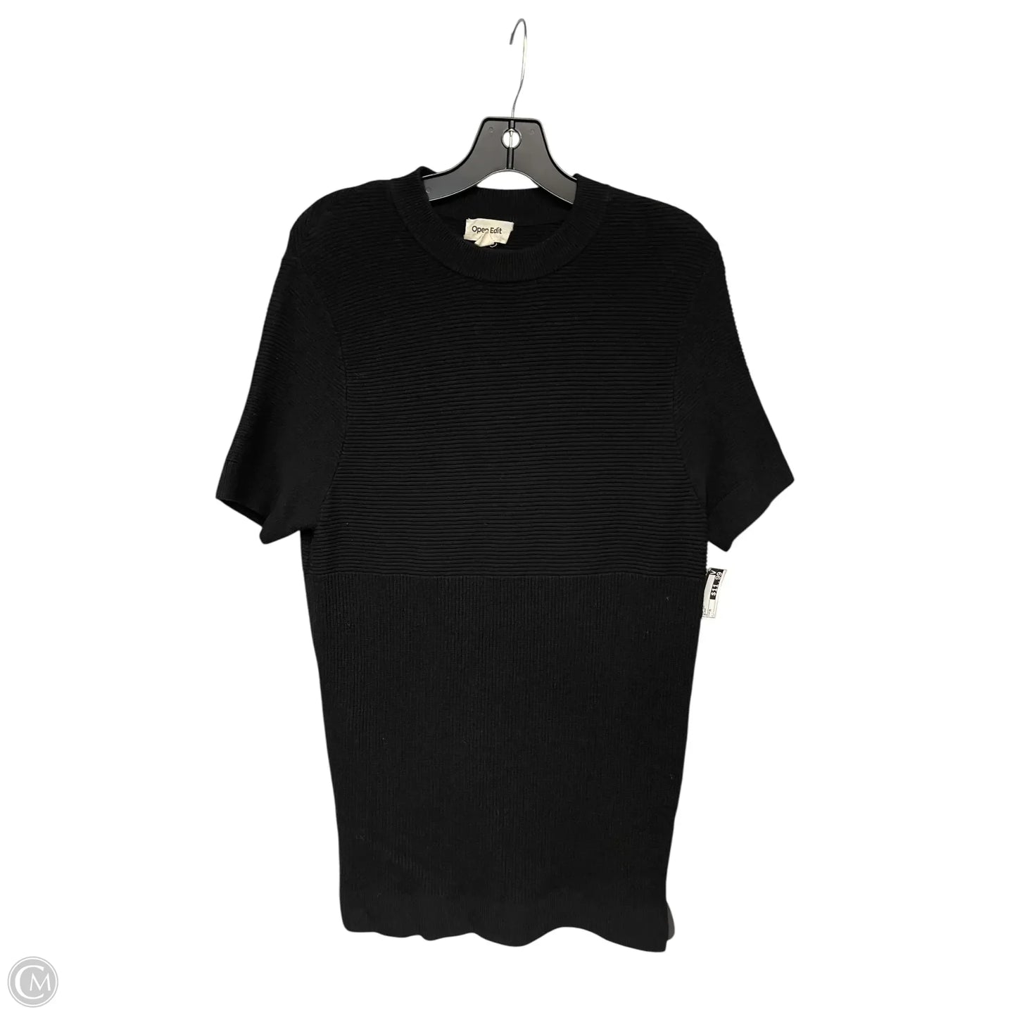 Top Short Sleeve By Open Edit In Black, Size: M
