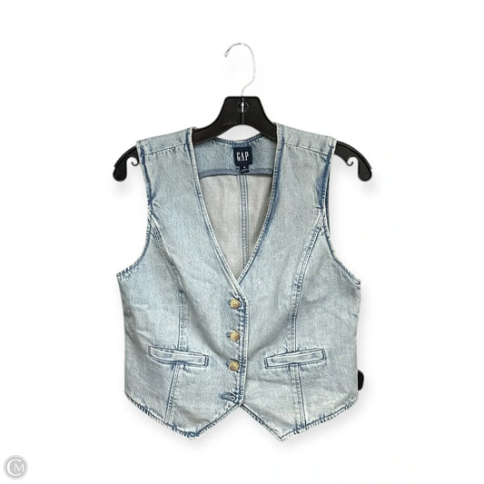 Top Sleeveless By Gap In Blue Denim, Size: S
