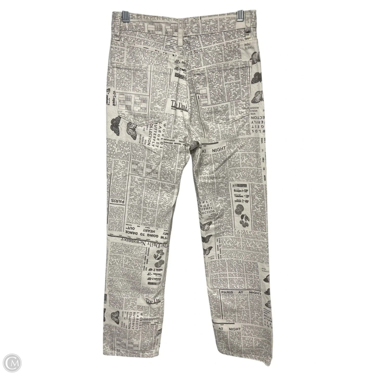 Jeans Straight By Zara In Black & White, Size: 4