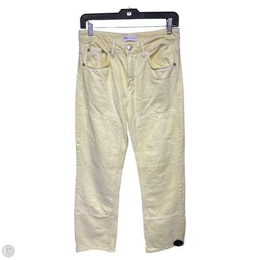 Jeans Straight By Zara In Yellow, Size: 4