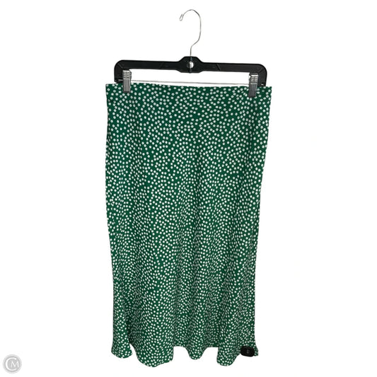 Skirt Midi By Clothes Mentor In Green & White, Size: 8