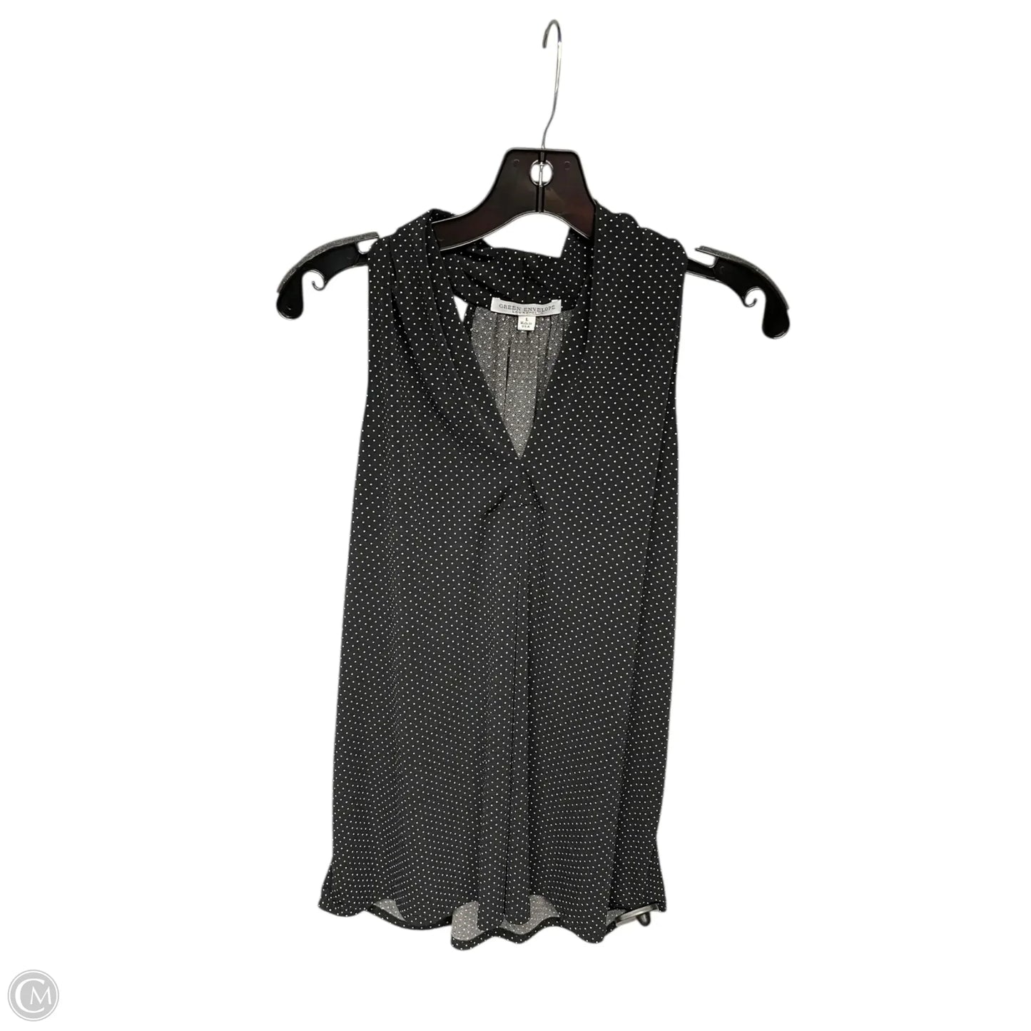 Top Sleeveless By Green Envelope In Black & White, Size: L