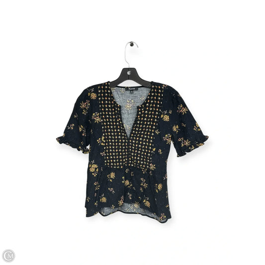 Top Short Sleeve By Madewell In Floral Print, Size: Xs