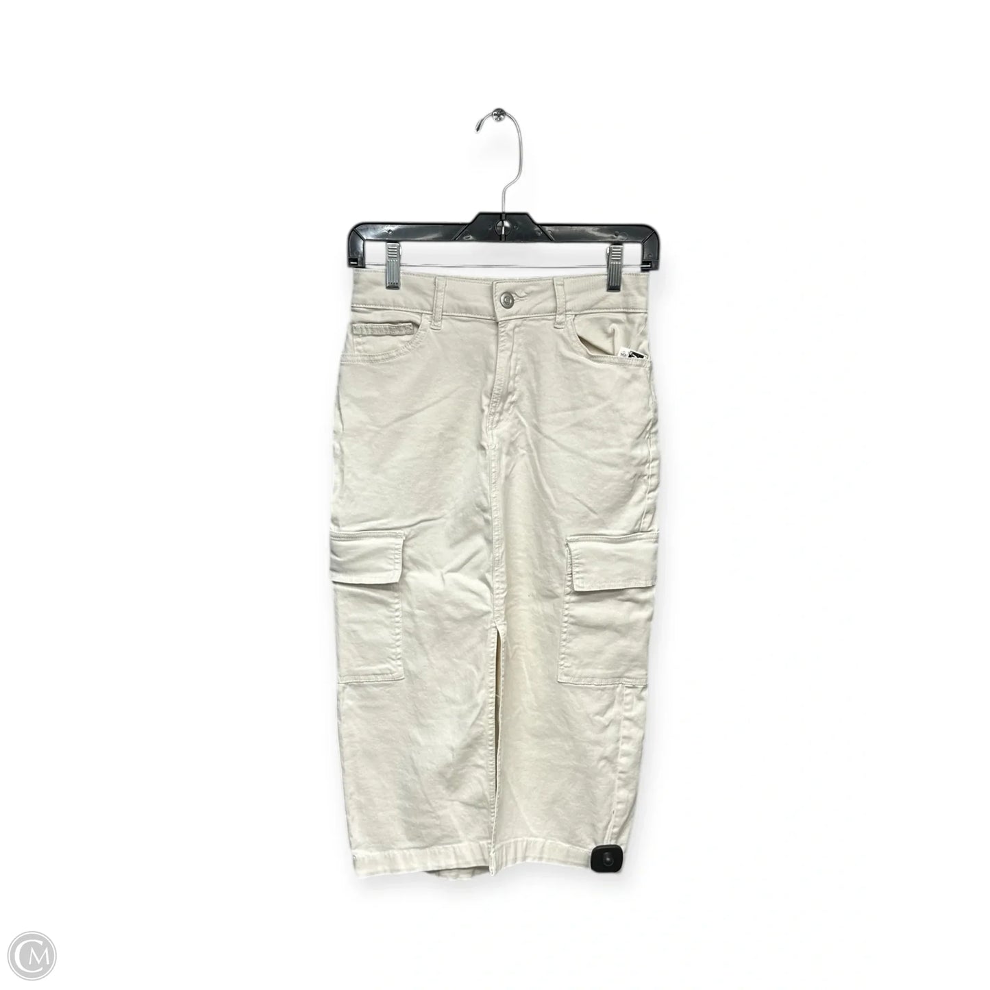 Skirt Midi By Clothes Mentor In Cream, Size: Xxs