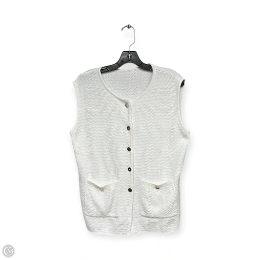 Vest Sweater By Clothes Mentor In Ivory, Size: Xl