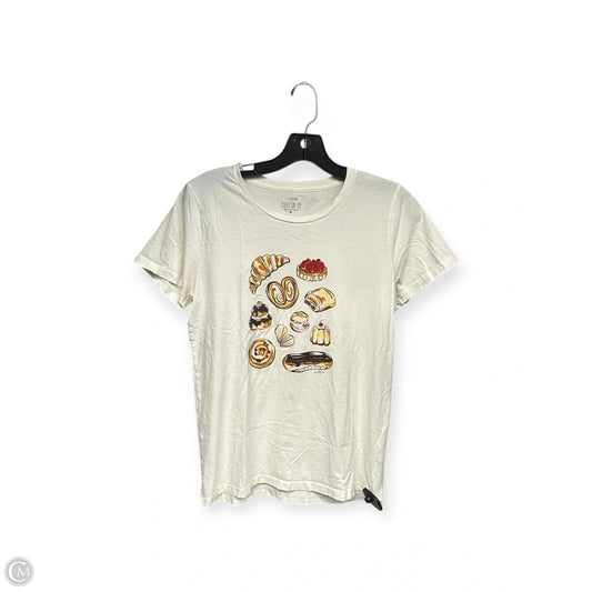 Top Short Sleeve Basic By J. Crew In Cream, Size: M