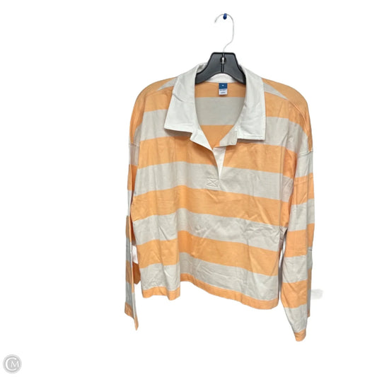 Top Long Sleeve By Old Navy In Cream & Orange, Size: Xl