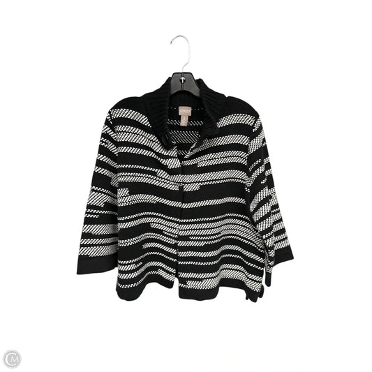 Cardigan By Chicos In Black & White, Size: L