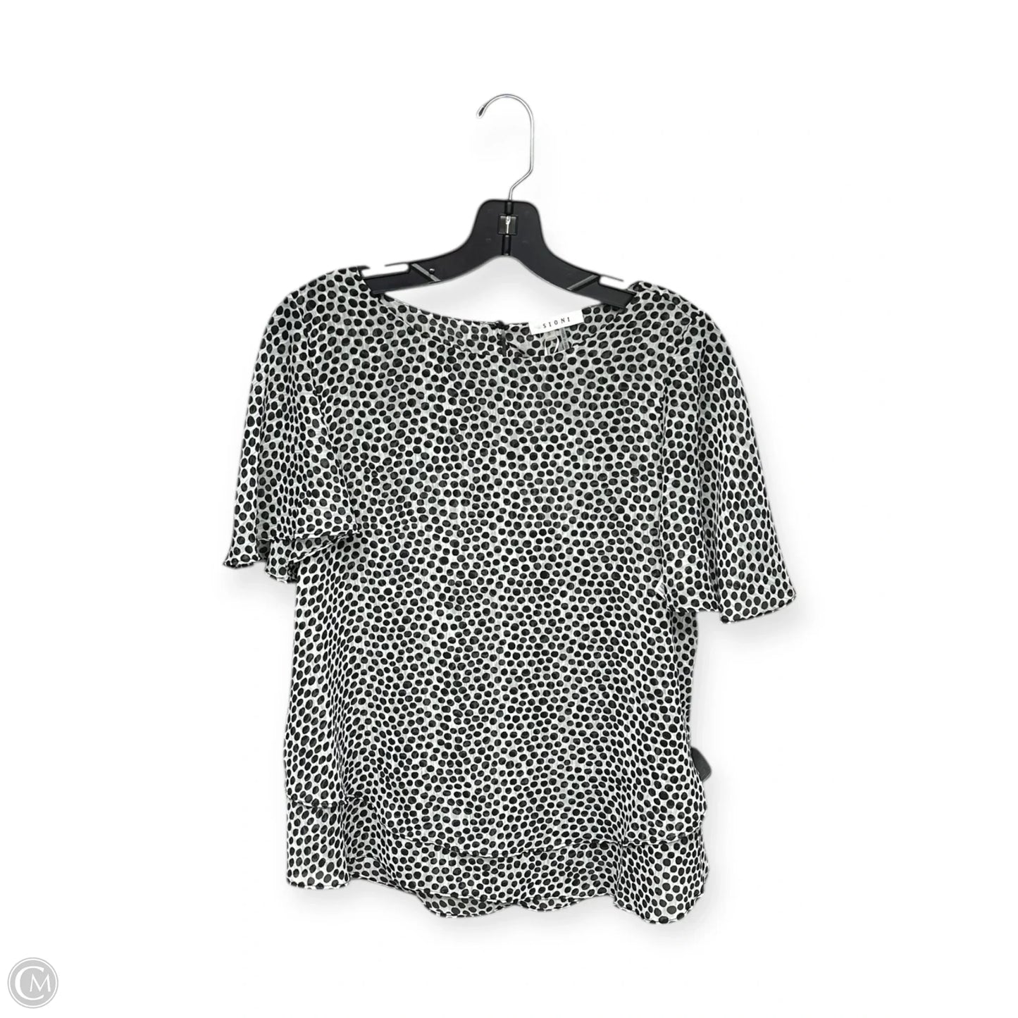 Top Short Sleeve By Sioni In Black & White, Size: S