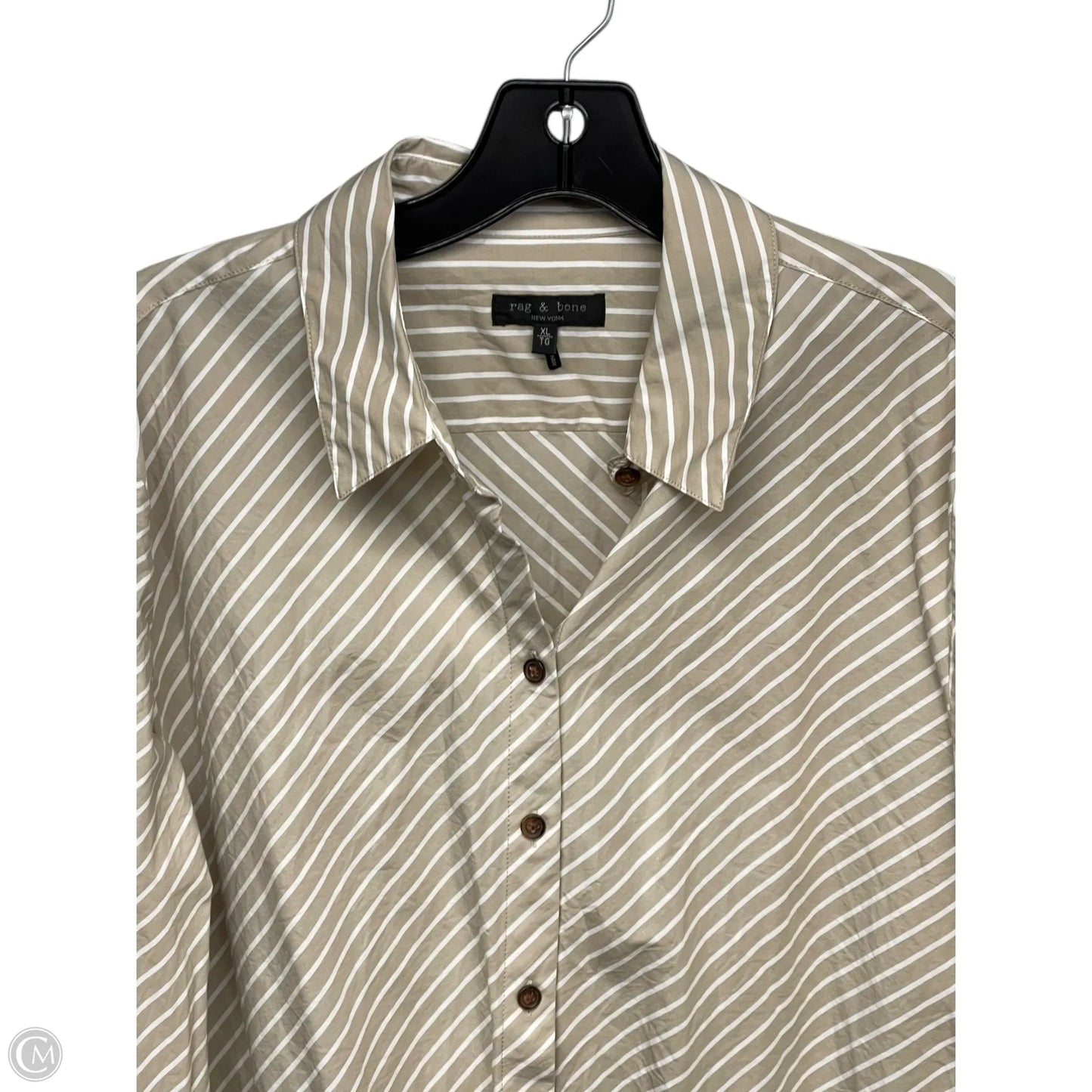 Top Long Sleeve By Rag And Bone In Cream & White, Size: Xl