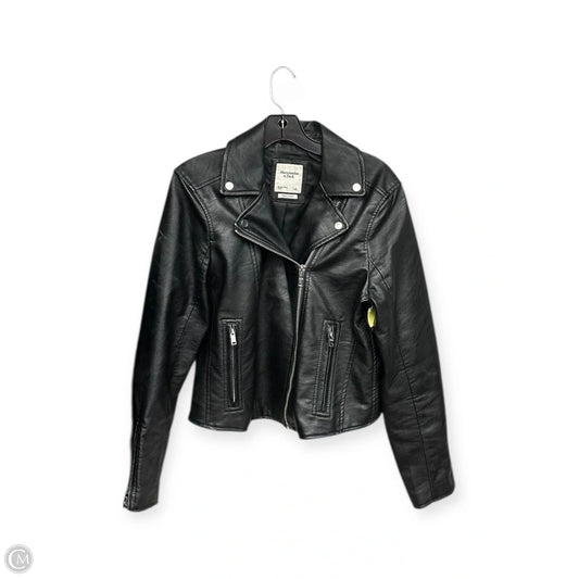 Jacket Moto By Abercrombie And Fitch In Black, Size: L