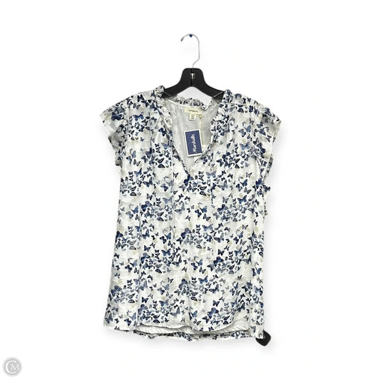 Top Short Sleeve By Tamara H In Blue & White, Size: Xl