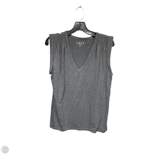 Top Sleeveless By Loft In Grey, Size: M