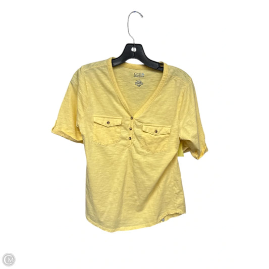 Top Short Sleeve By Croft And Barrow In Yellow, Size: Small