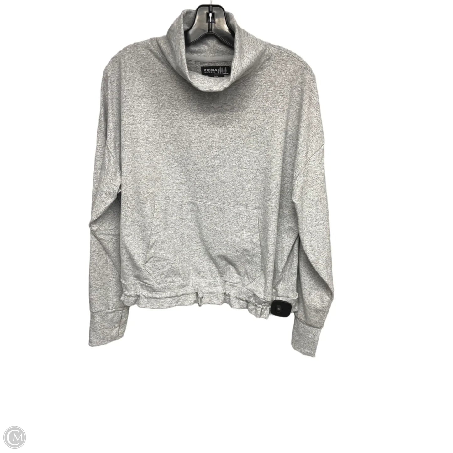 Athletic Sweatshirt Collar By Kyodan In Grey, Size: M