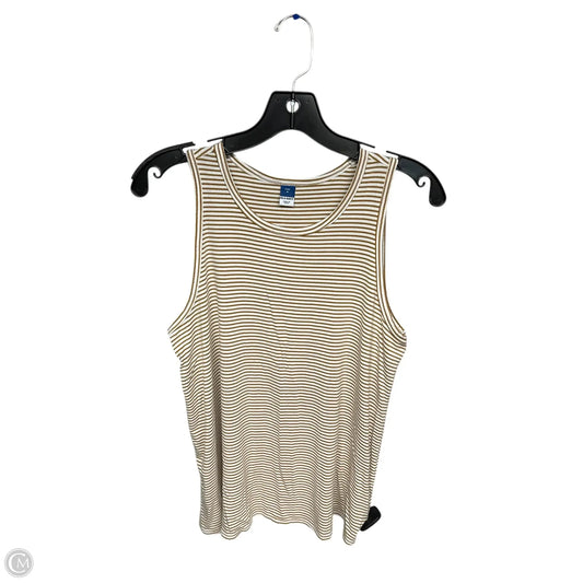 Top Sleeveless By Old Navy In Orange & White, Size: M