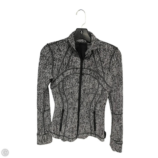 Athletic Jacket By Lululemon In Black & White, Size: 4