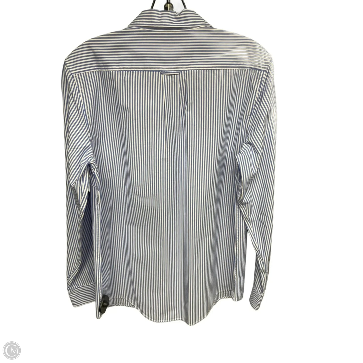 Top Long Sleeve By Lands End In Blue & White, Size: 12