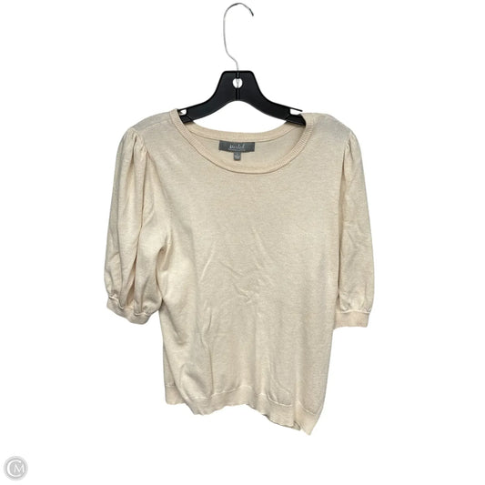 Top Short Sleeve By Marled In Cream, Size: L