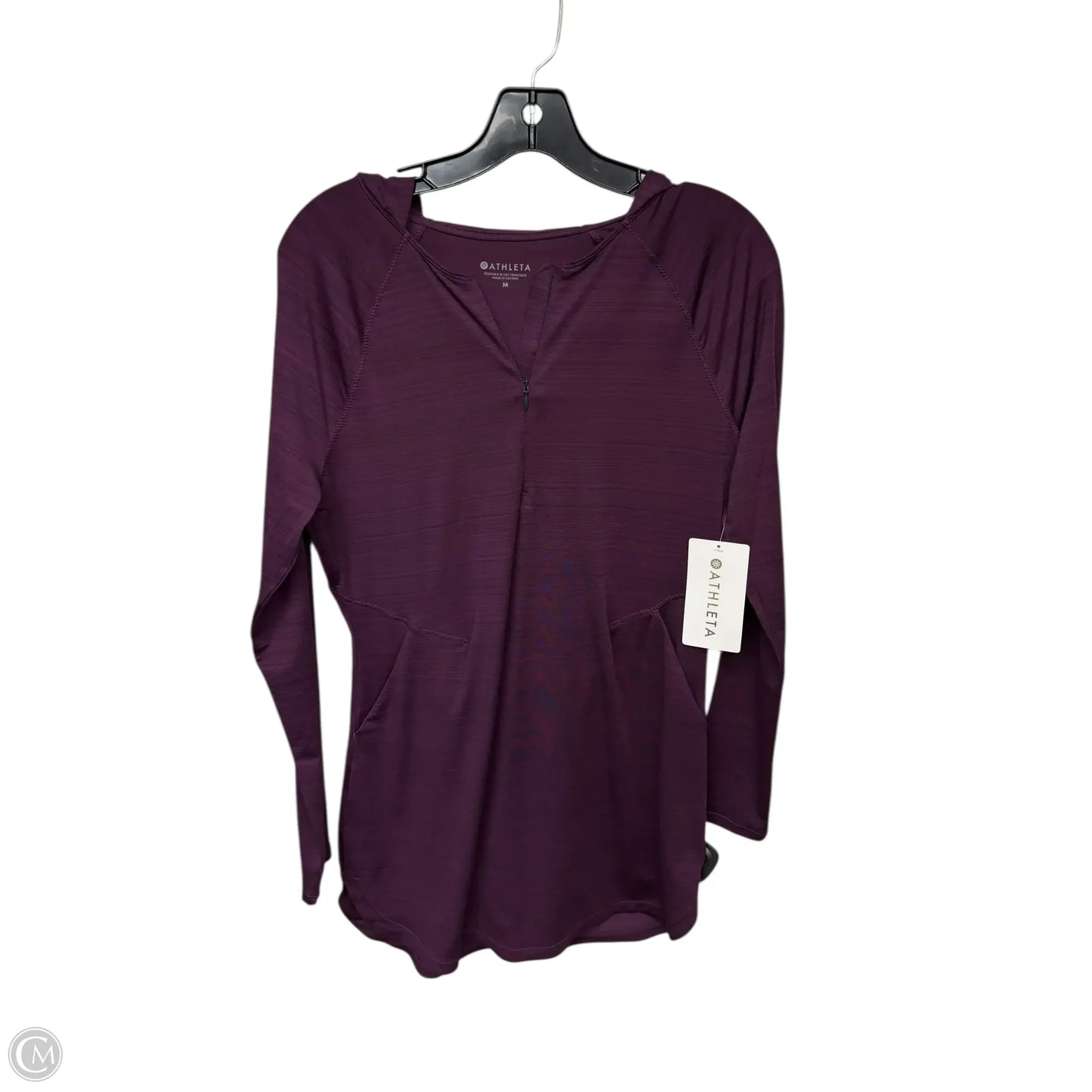 Athletic Top Long Sleeve Hoodie By Athleta In Purple, Size: M