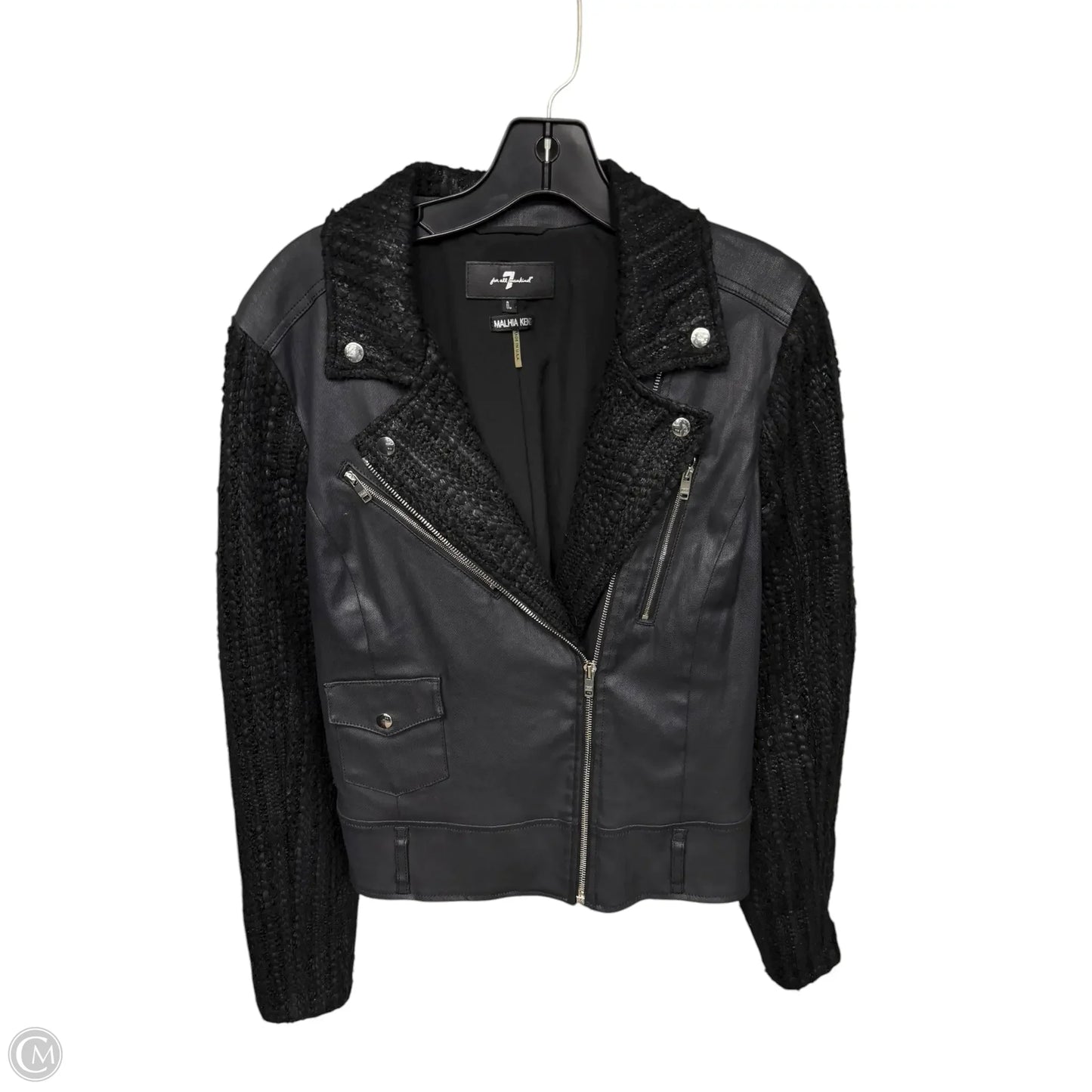 Jacket Moto By 7 For All Mankind In Black, Size: L