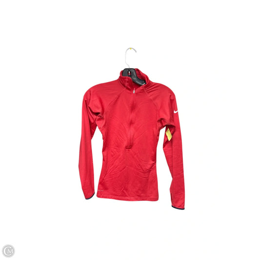 Athletic Top Long Sleeve Collar By Nike Apparel In Orange, Size: Xs