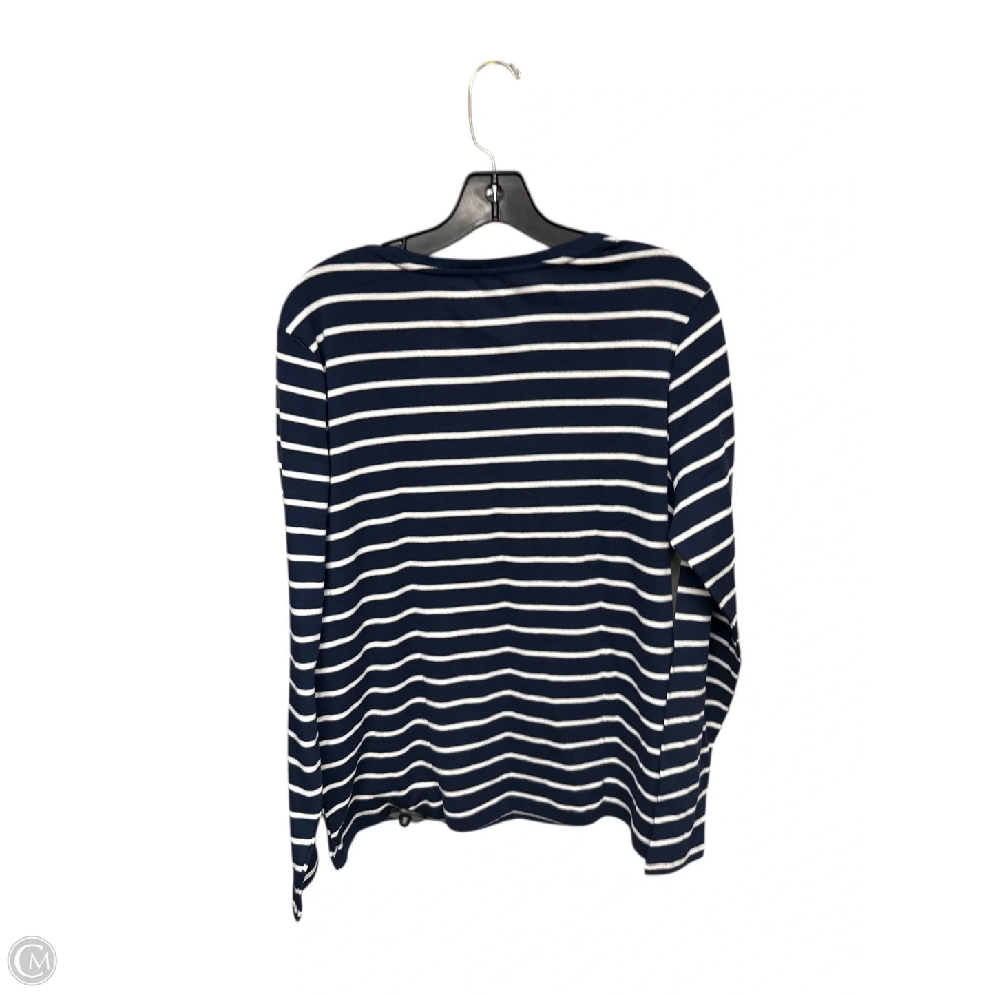Top Long Sleeve Basic By Croft And Barrow In Blue & White, Size: Xl