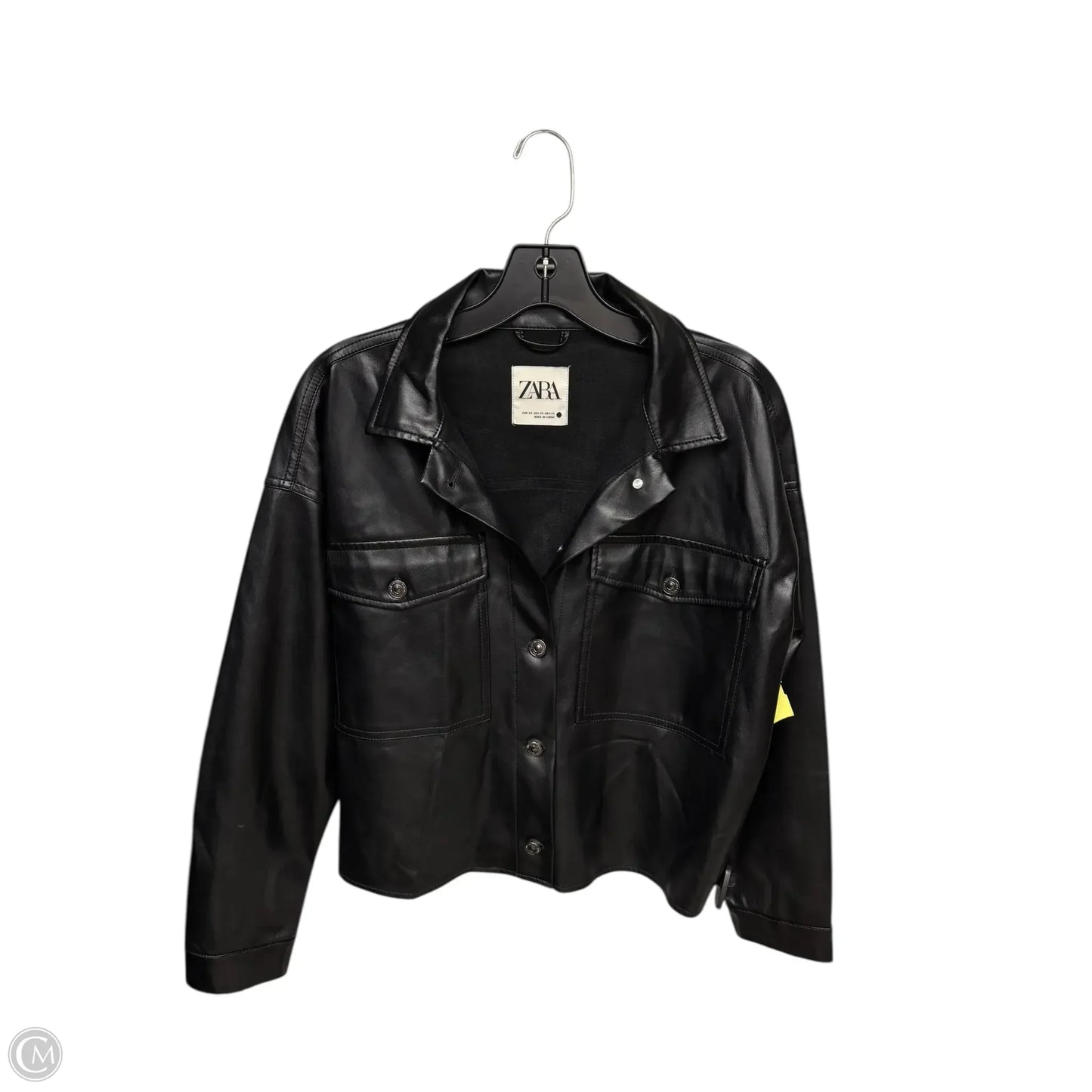 Jacket Shirt By Zara In Black, Size: Xs