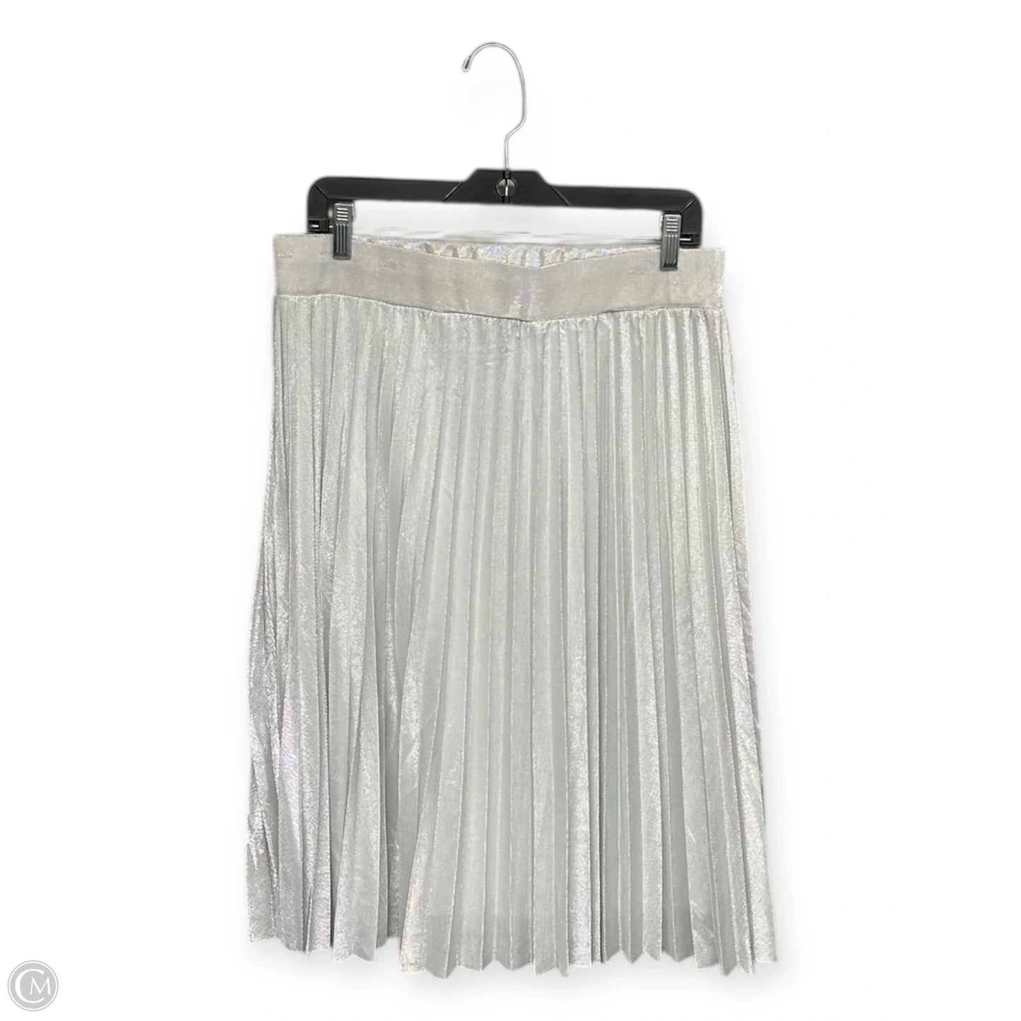 Top Long Sleeve By Calvin Klein In Silver & White, Size: 0