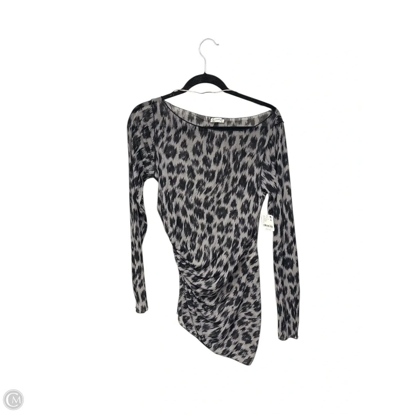 Top Long Sleeve By Free People In Black & Grey, Size: L