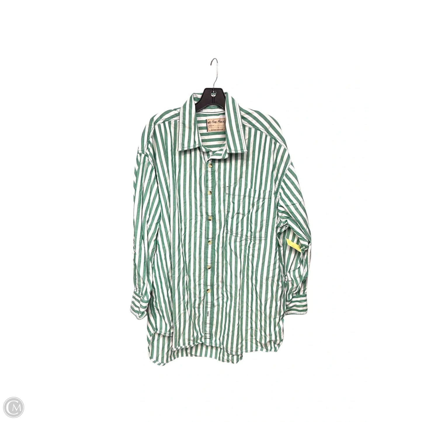Top Long Sleeve By We The Free In Green & White, Size: L