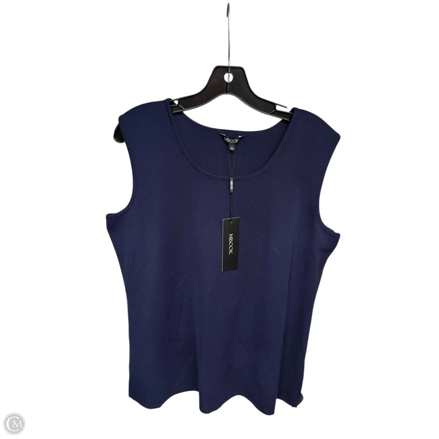 Top Sleeveless By Misook In Navy, Size: L