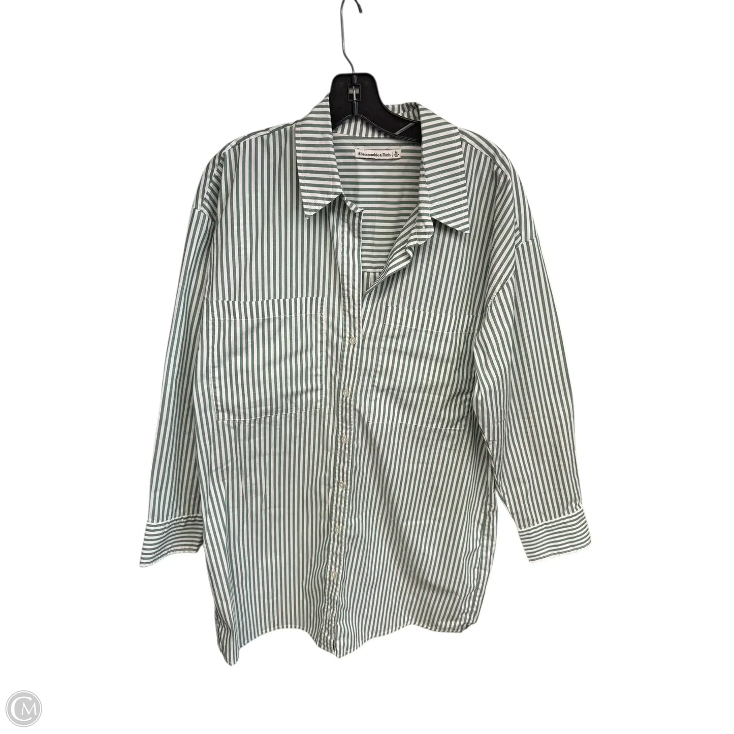 Dress Casual Short By Abercrombie And Fitch In Green & White, Size: M