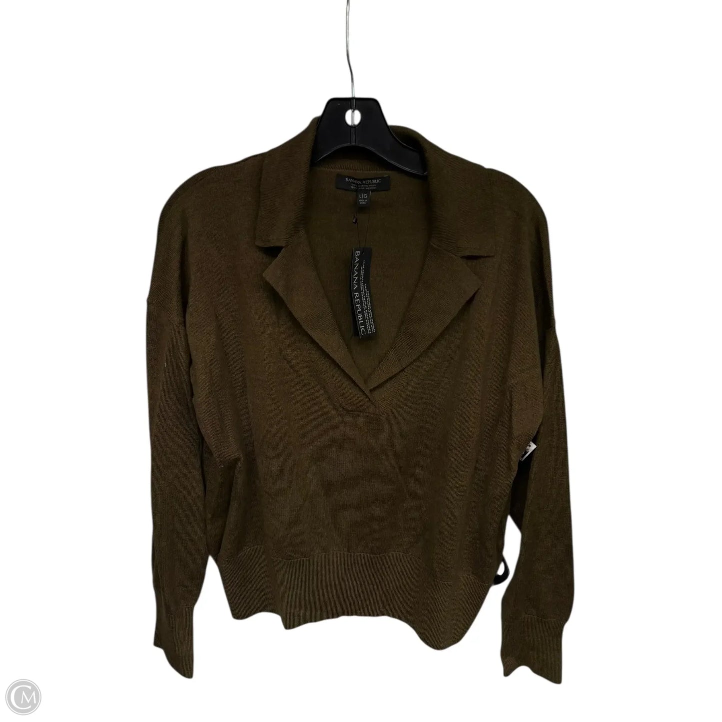 Top Long Sleeve By Banana Republic In Brown, Size: L