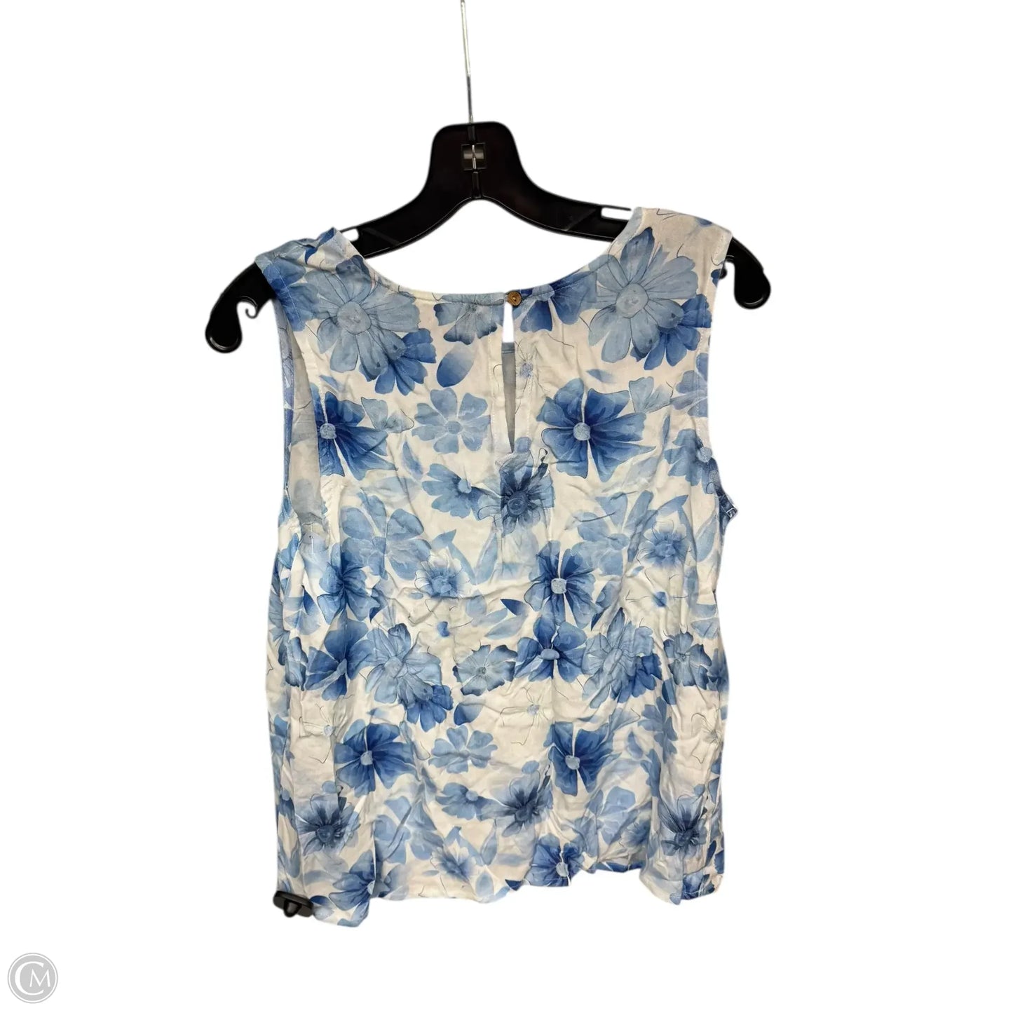 Top Sleeveless By Charlie B In Blue & White, Size: M