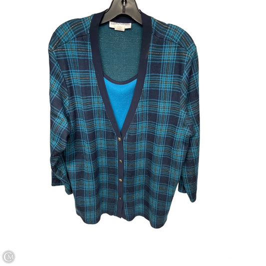 Sweater By Cathy Daniels In Blue, Size: Xl