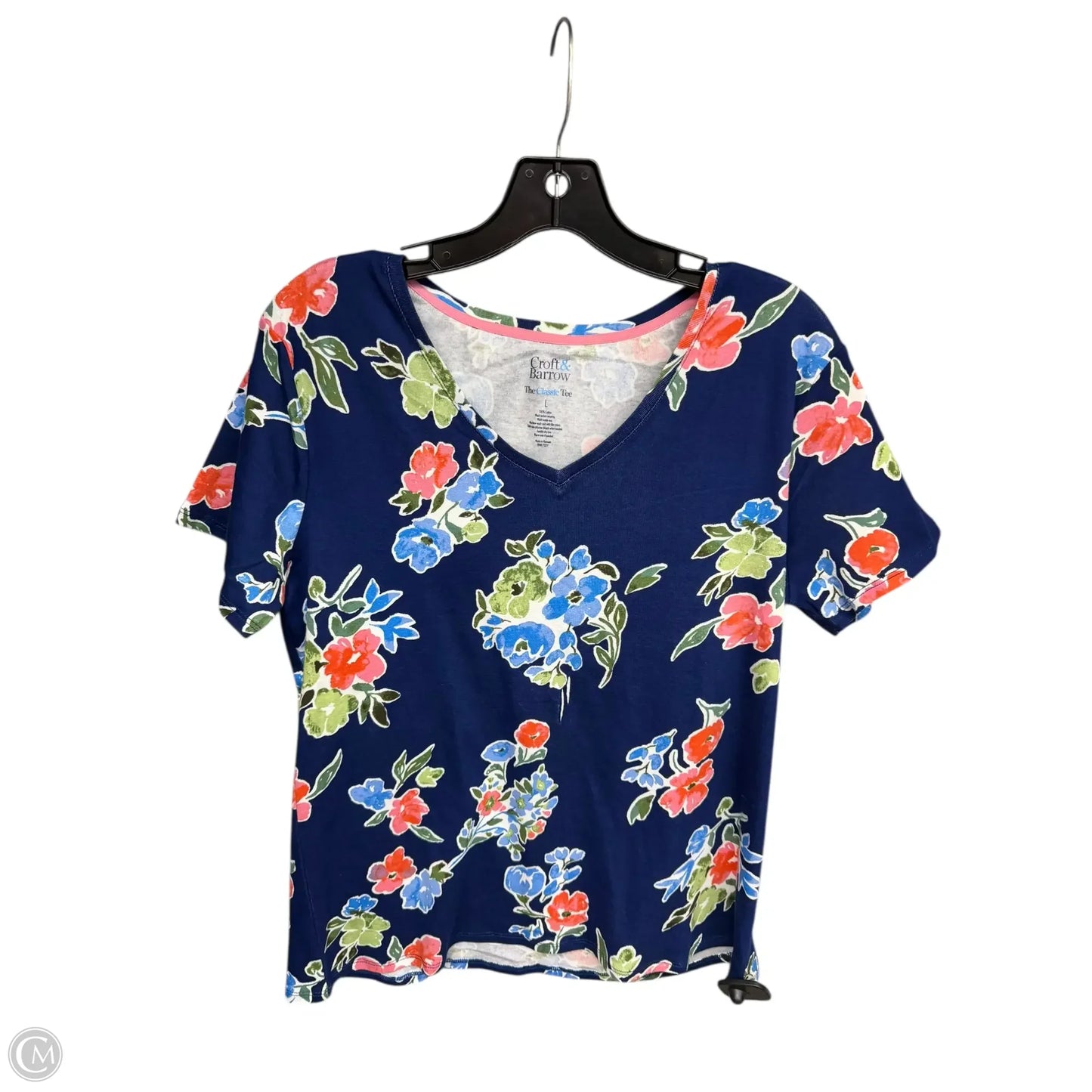 Top Sleeveless Basic By Croft And Barrow In Floral Print, Size: L