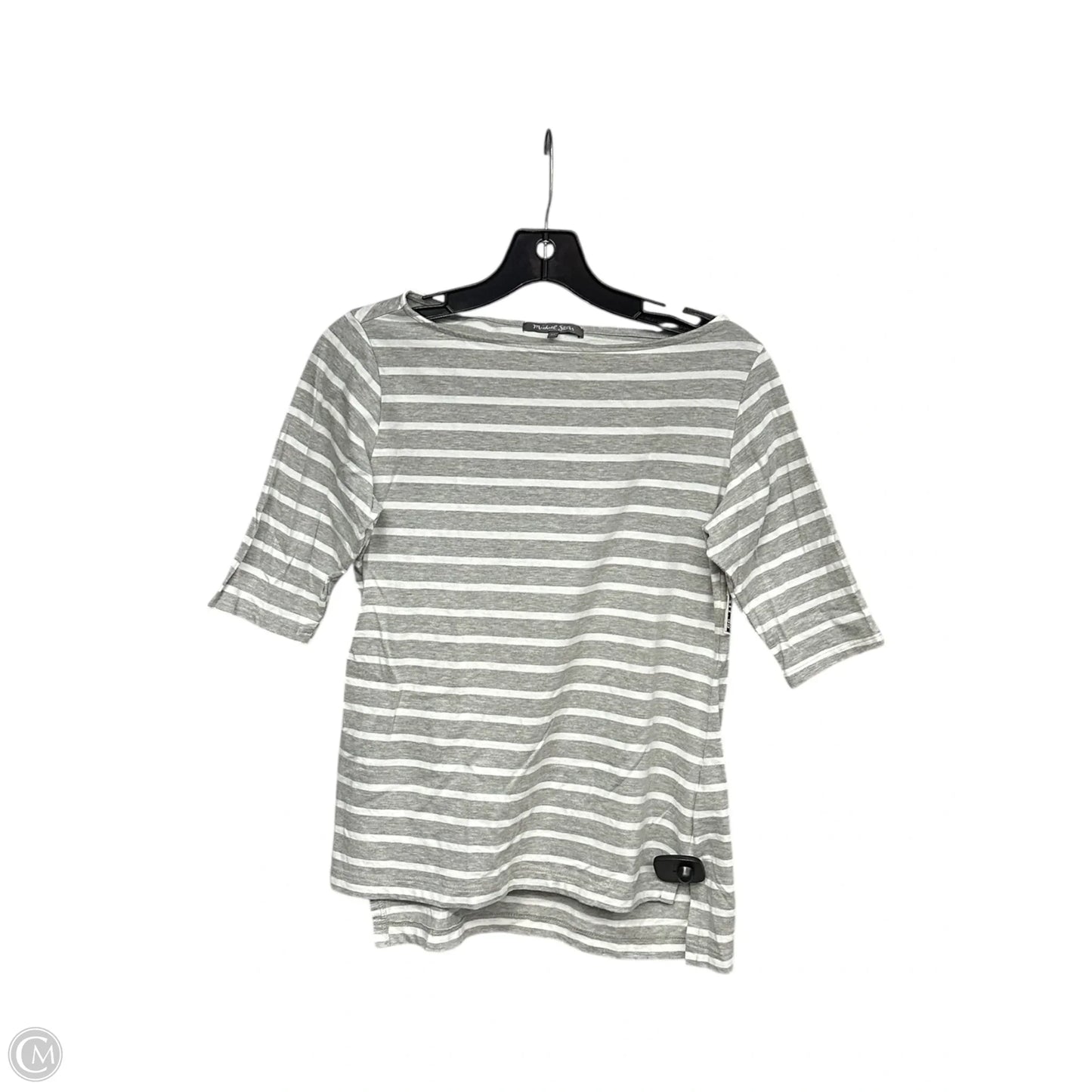Top Short Sleeve By Michael Stars In Grey & White, Size: M