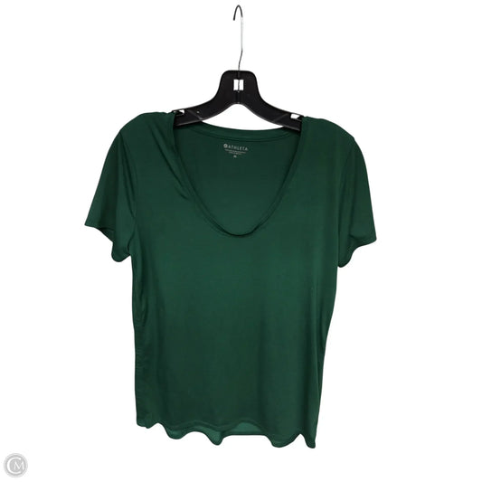 Athletic Top Short Sleeve By Athleta In Green, Size: M