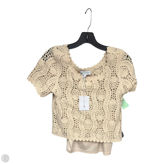 Top Short Sleeve By Jessica Simpson In Cream, Size: Xs