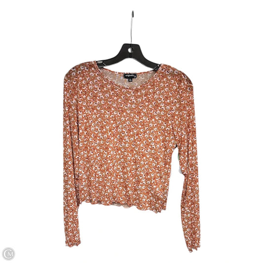 Top Long Sleeve By Originality In Orange, Size: L