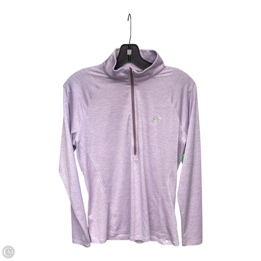 Athletic Top Long Sleeve Collar By Under Armour In Purple, Size: L