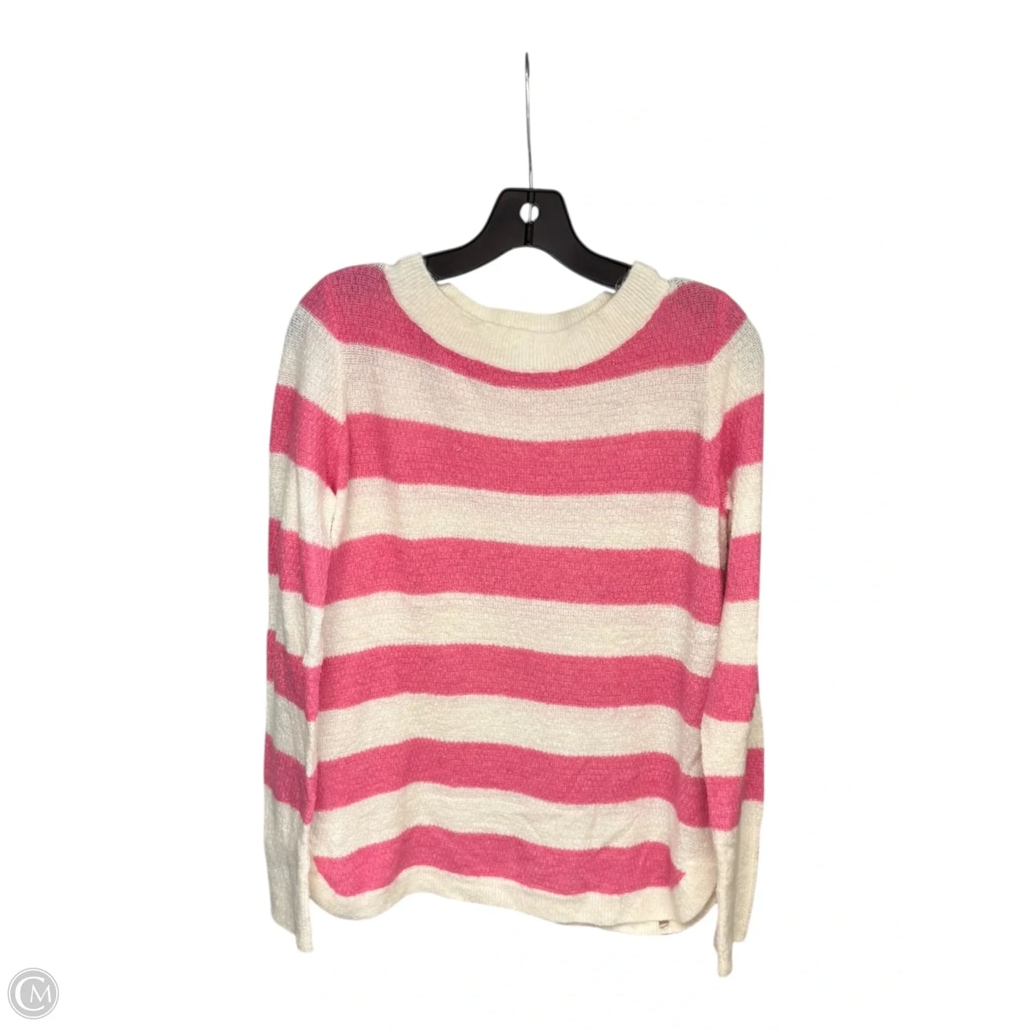 Sweater By Loft In Pink & White, Size: M