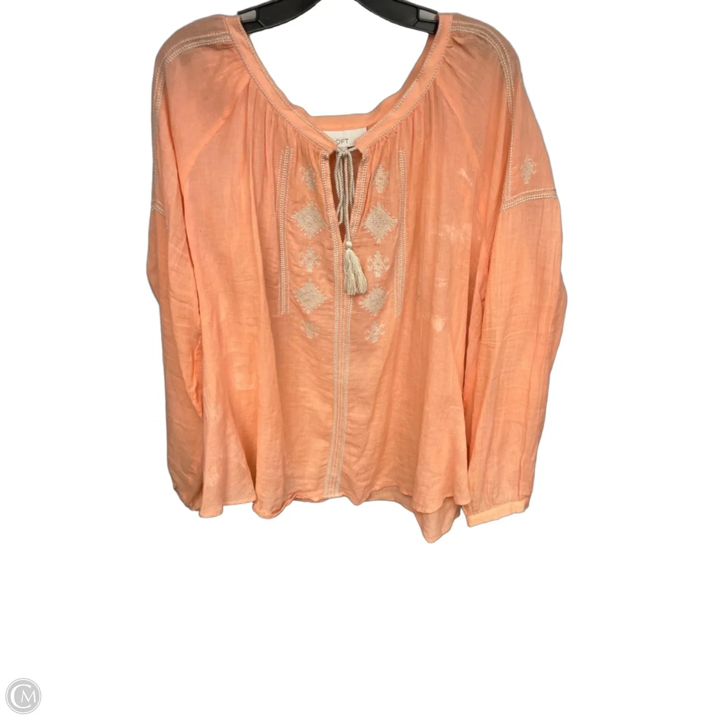 Top Long Sleeve By Loft In Orange, Size: Xl