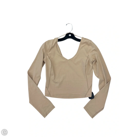 Athletic Top Long Sleeve Crewneck By Lululemon In Tan, Size: 6