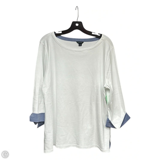 Top 3/4 Sleeve By Nautica In White, Size: Xxl
