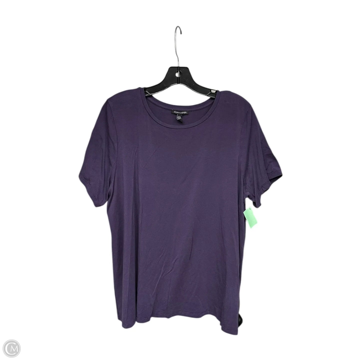 Top Short Sleeve Basic By Eileen Fisher In Purple, Size: Xl